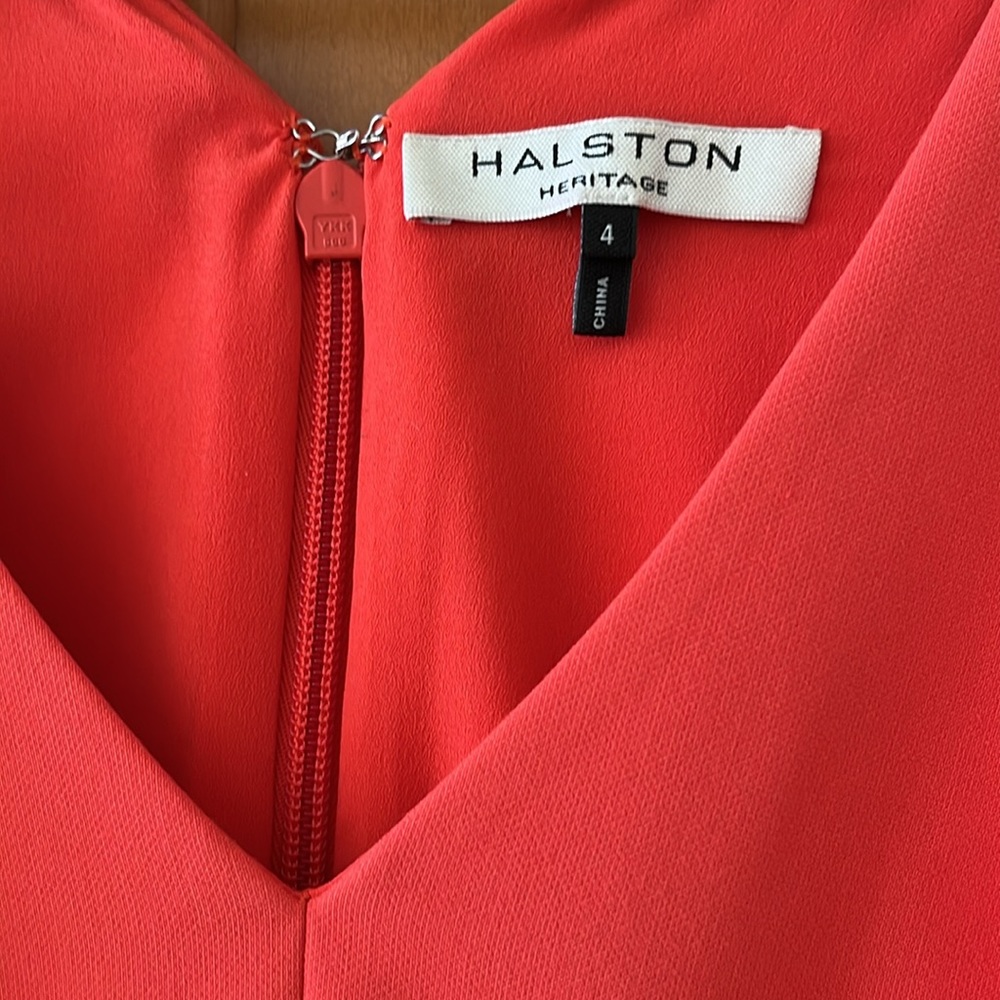 Halston coral cut out dress, size 4 - Picture 2 of 2